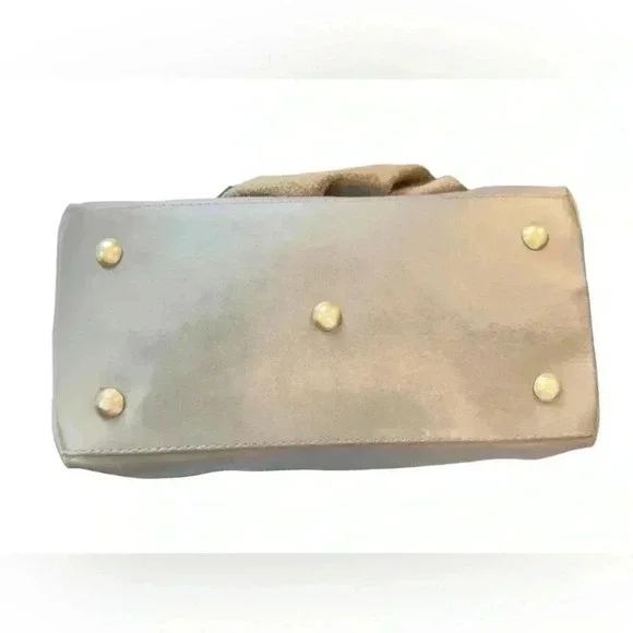 Milano Bags Silver Gray Flower Satchel Tote - Picture 8 of 16